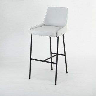 Luxe 4056B-VE Fully Upholstered Hospitality Fine Dining Mid Century Art Deco Bar or Counter Stool